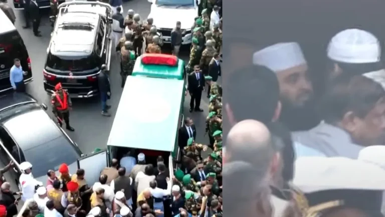 খালেদা জিয়ার কফিন কাঁধে তুলে নিলেন আজহারি